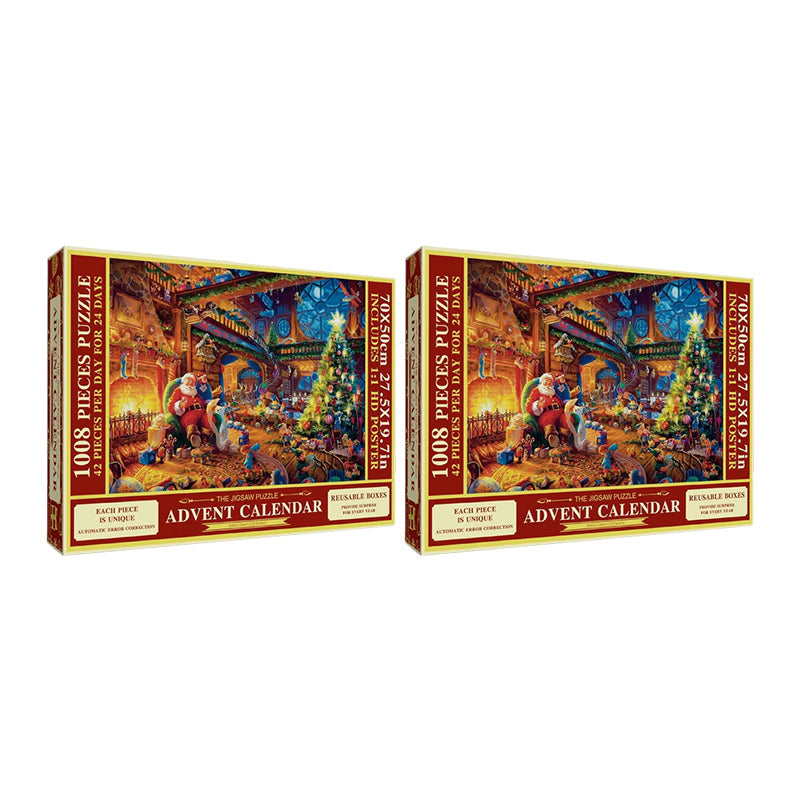 Festive Holiday Countdown Puzzle Calendar - 1008 Piece Jigsaw