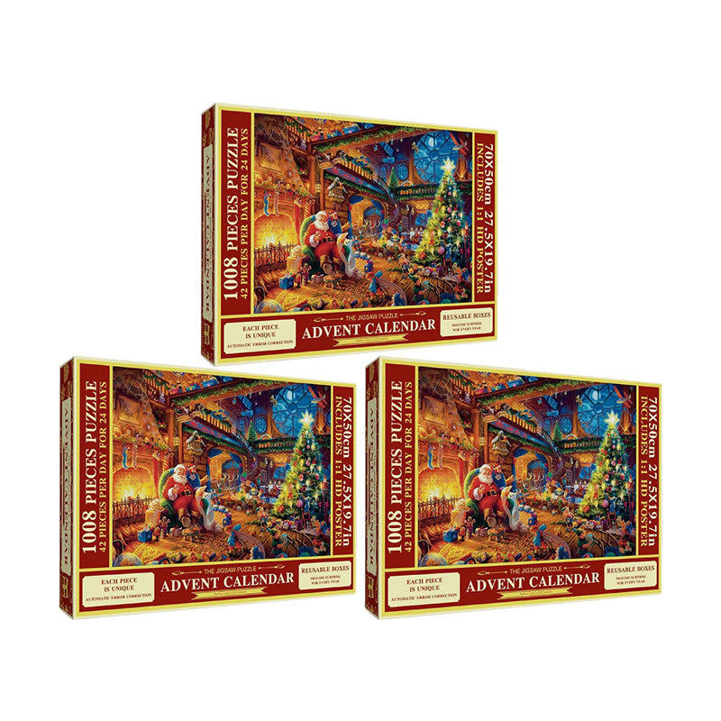 Festive Holiday Countdown Puzzle Calendar - 1008 Piece Jigsaw