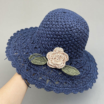 Fesara | Chic Summer Raffia Hat with Floral Trim