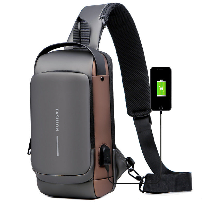 Secure Crossbody Bag with USB Charging Pocket - Fesara