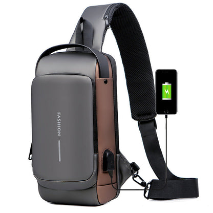 Waterproof Travel Sling Backpack with USB Charger Port