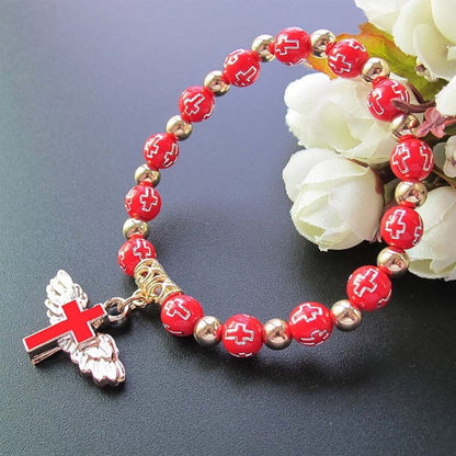 Guardian Angel Wing Cross Necklace Bracelet