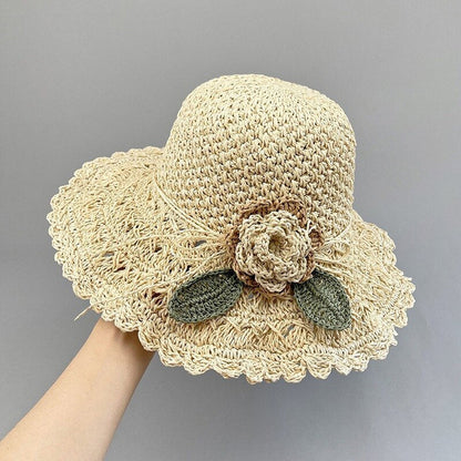 Fesara | Chic Summer Raffia Hat with Floral Trim