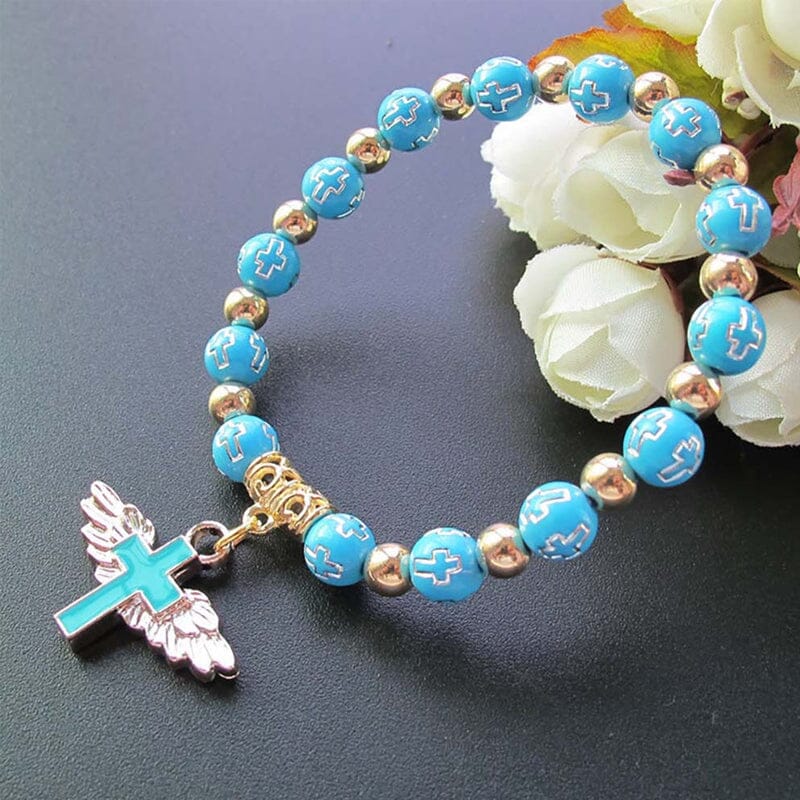 Guardian Angel Wing Cross Necklace Bracelet