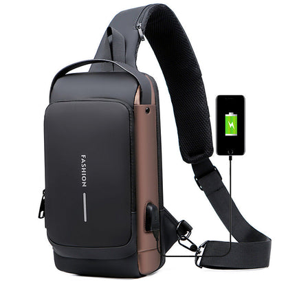 Waterproof Travel Sling Backpack with USB Charger Port - Fesara