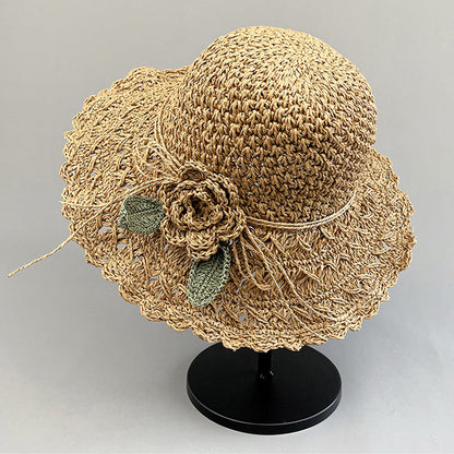 Fesara | Chic Summer Raffia Hat with Floral Trim