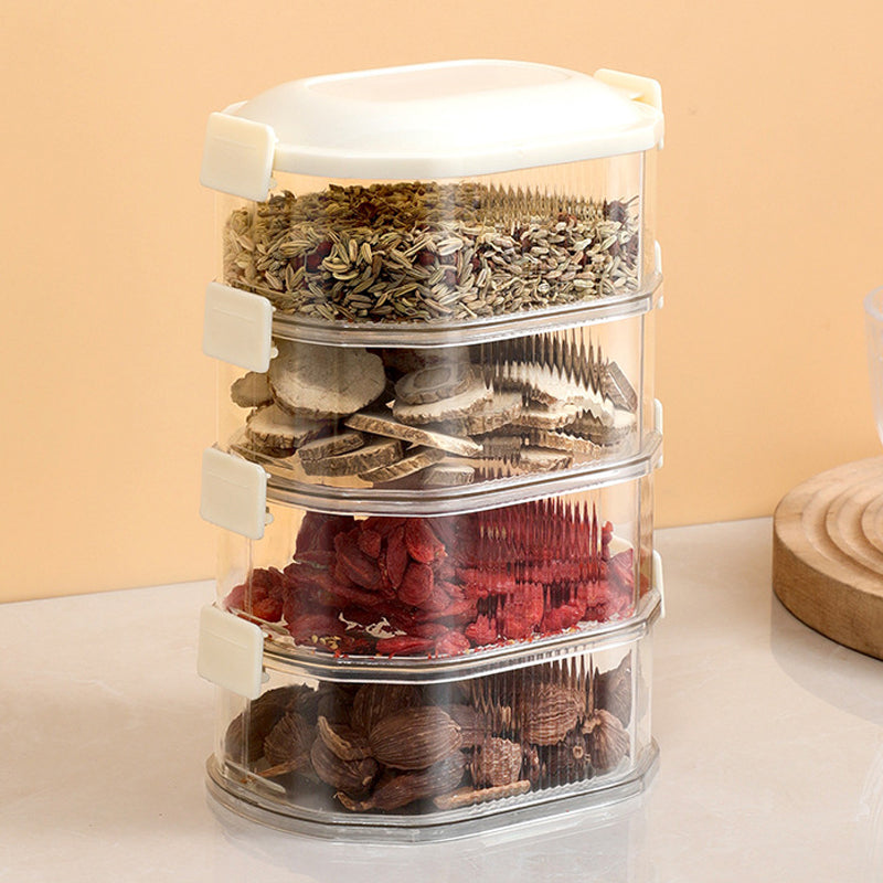 Spice Organizer Container with Stackable Layers