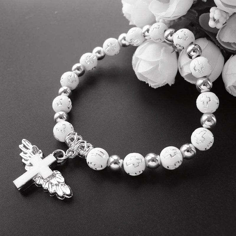 Guardian Angel Wing Cross Necklace Bracelet