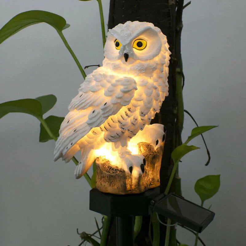 Solar Powered Owl Outdoor Garden Lamp - Fesara