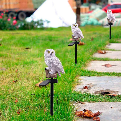 Solar Powered Owl Outdoor Garden Lamp