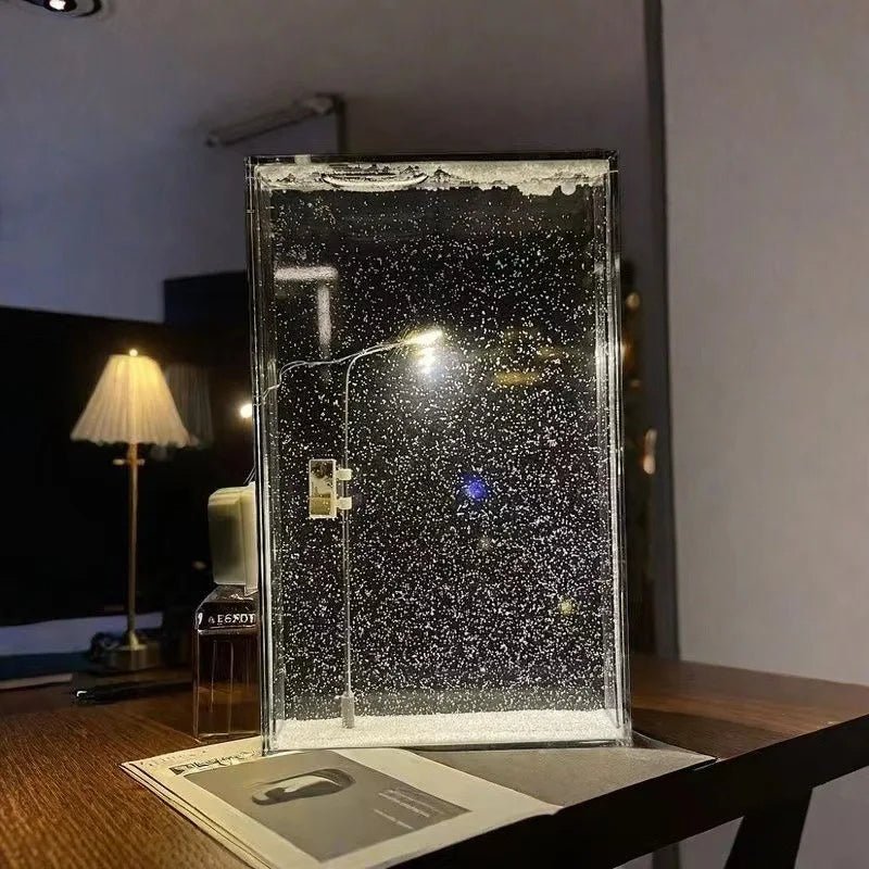 Winter Wonderland Table Lamp with Falling Snow Effect