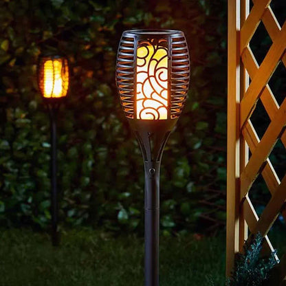 Bright Outdoor Solar Lantern with Flickering Flame Effect