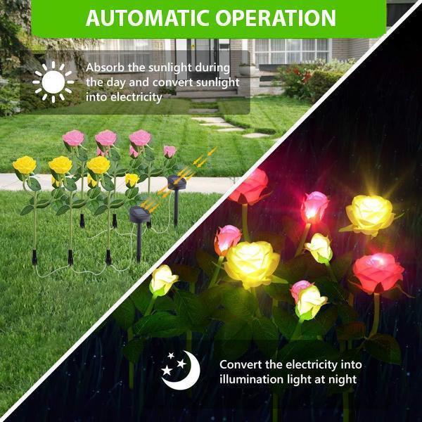 Colorful Solar Powered Rose Lights