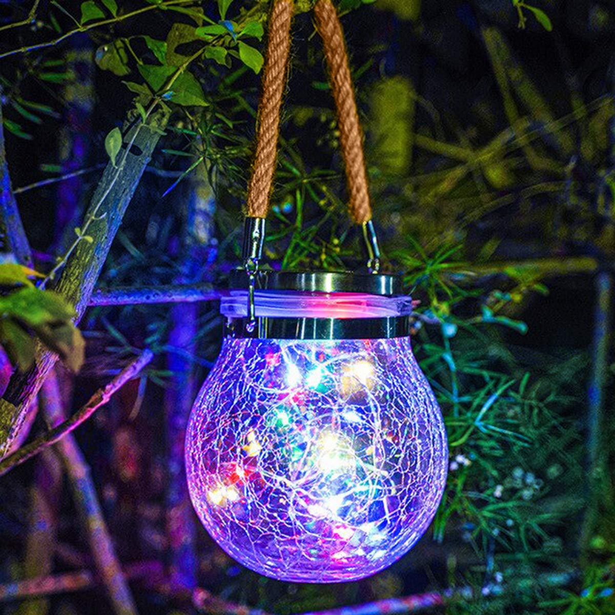 Rustic Solar Powered Jar Lamp - Fesara
