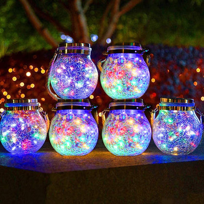 Rustic Solar Powered Jar Lamp