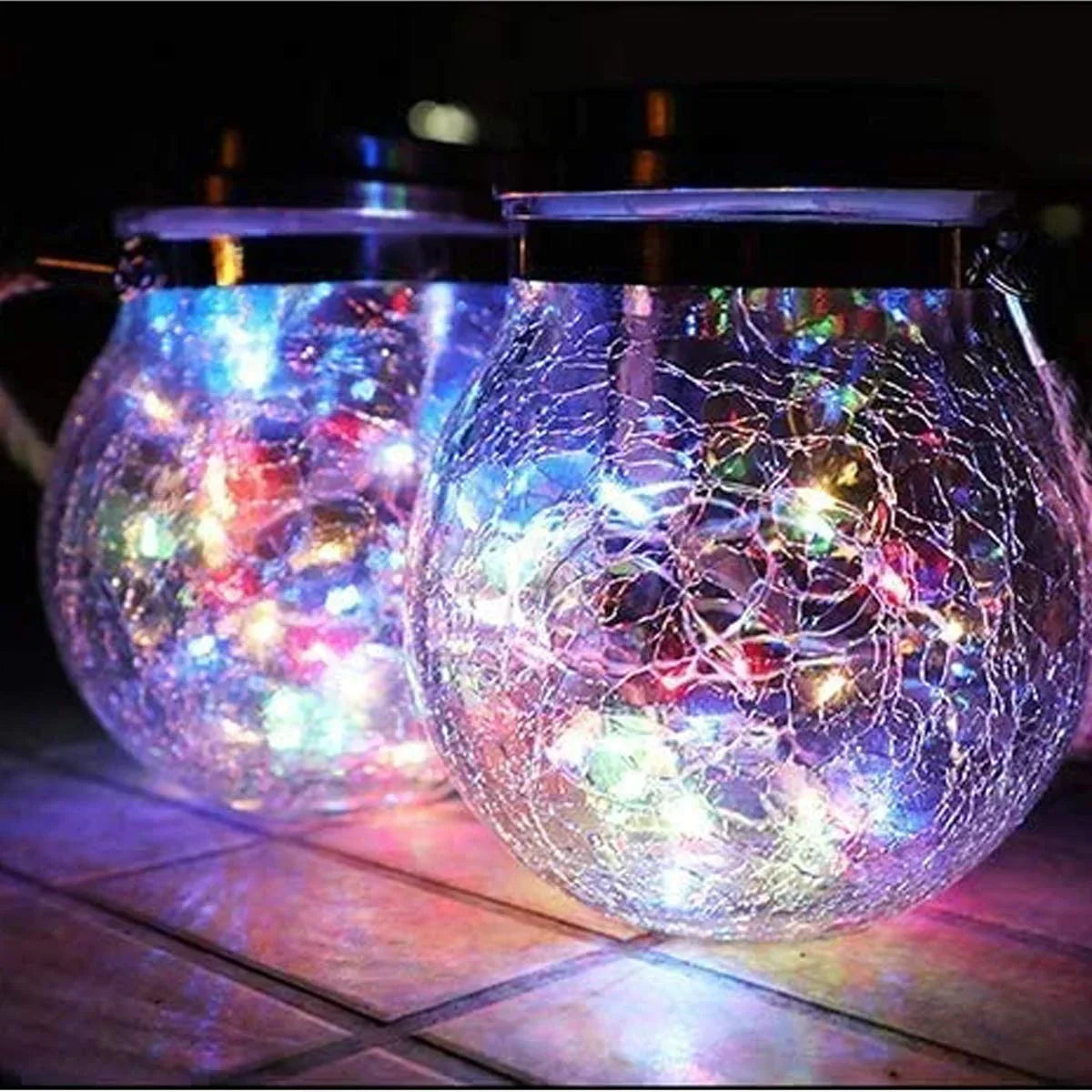 Rustic Solar Powered Jar Lamp