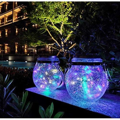 Rustic Solar Powered Jar Lamp