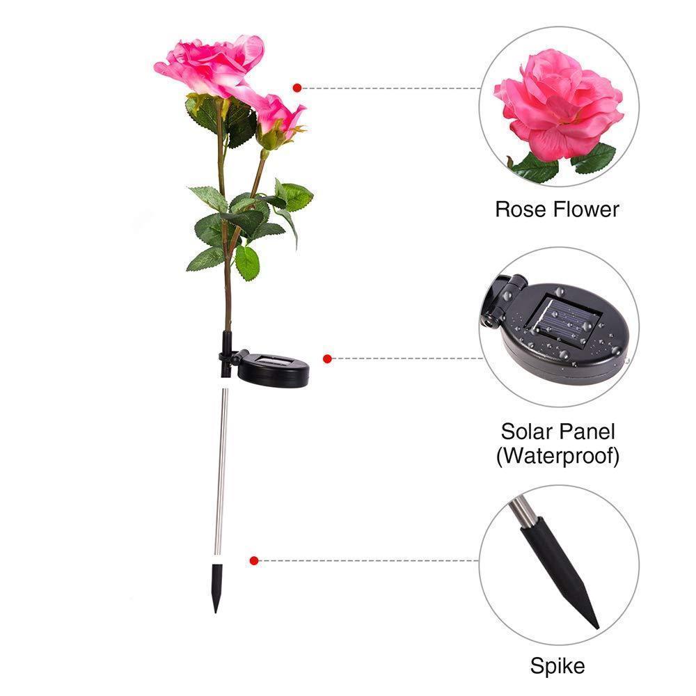 Colorful Solar Powered Rose Lights