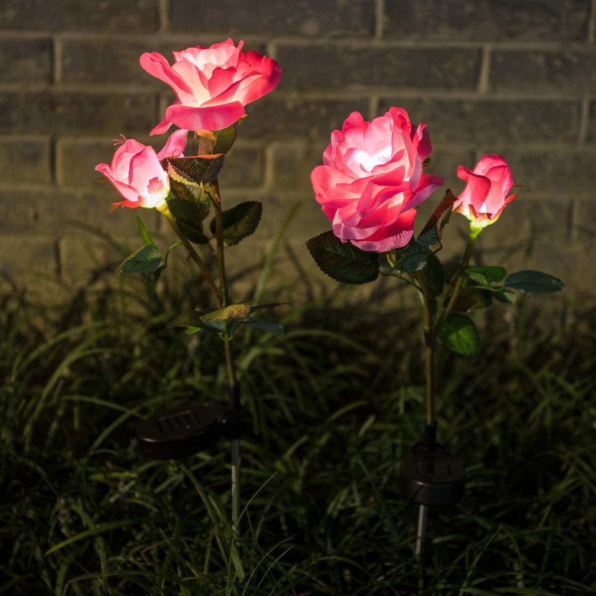Colorful Solar Powered Rose Lights