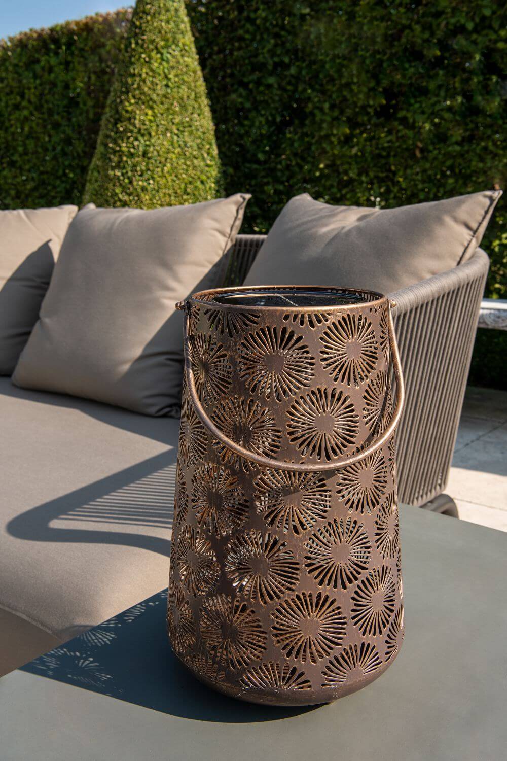 Rustic Floral Solar Garden Lantern