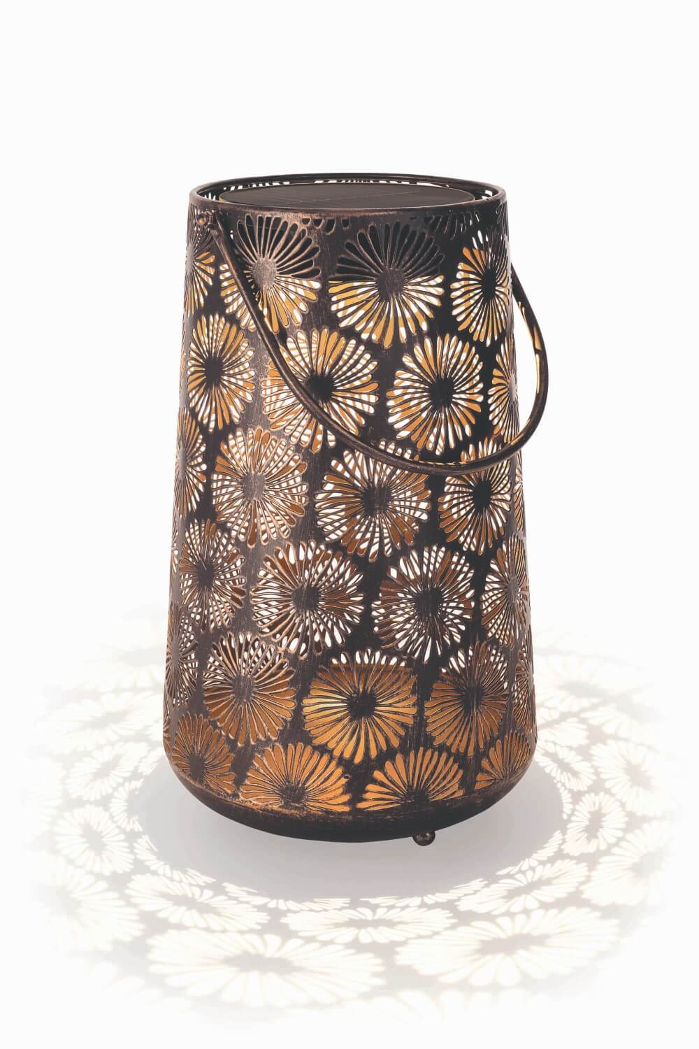 Rustic Floral Solar Garden Lantern - Fesara