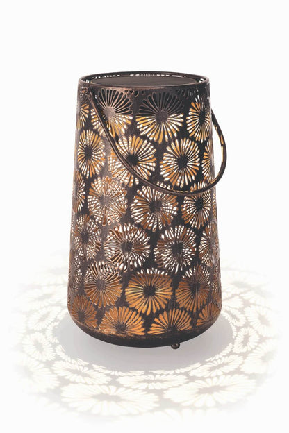 Rustic Floral Solar Garden Lantern - Fesara