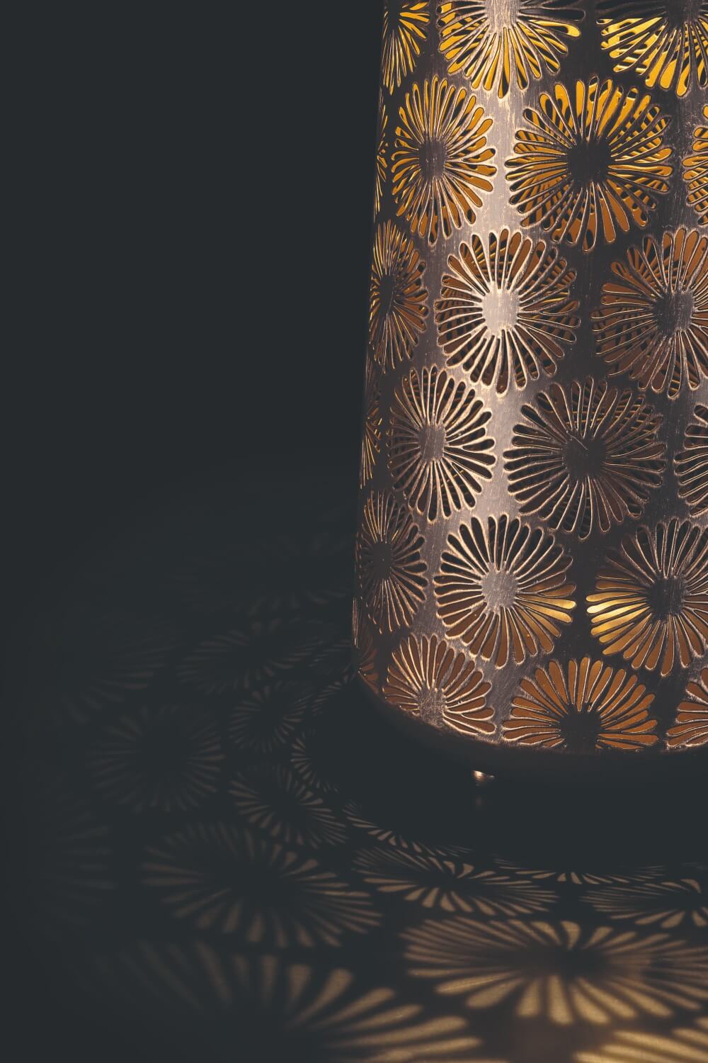 Rustic Floral Solar Garden Lantern