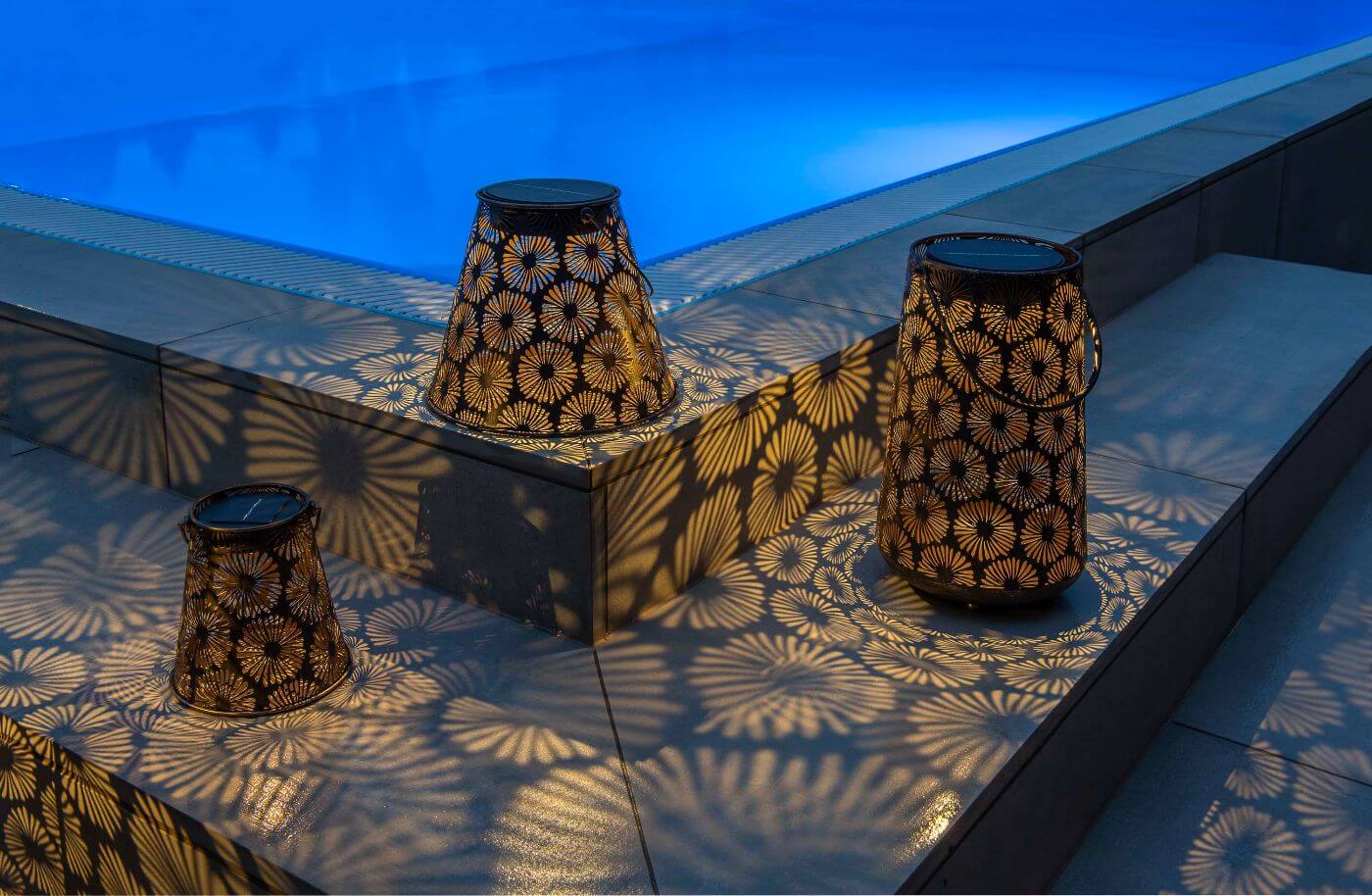 Rustic Floral Solar Garden Lantern
