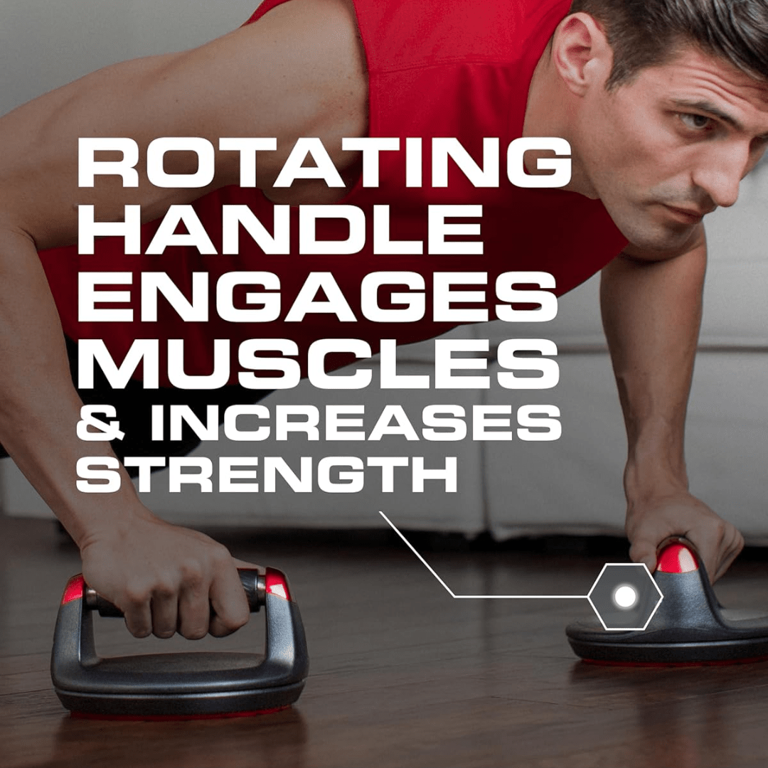 Adjustable Rotating Push Up Bars - Ergonomic Grip Support