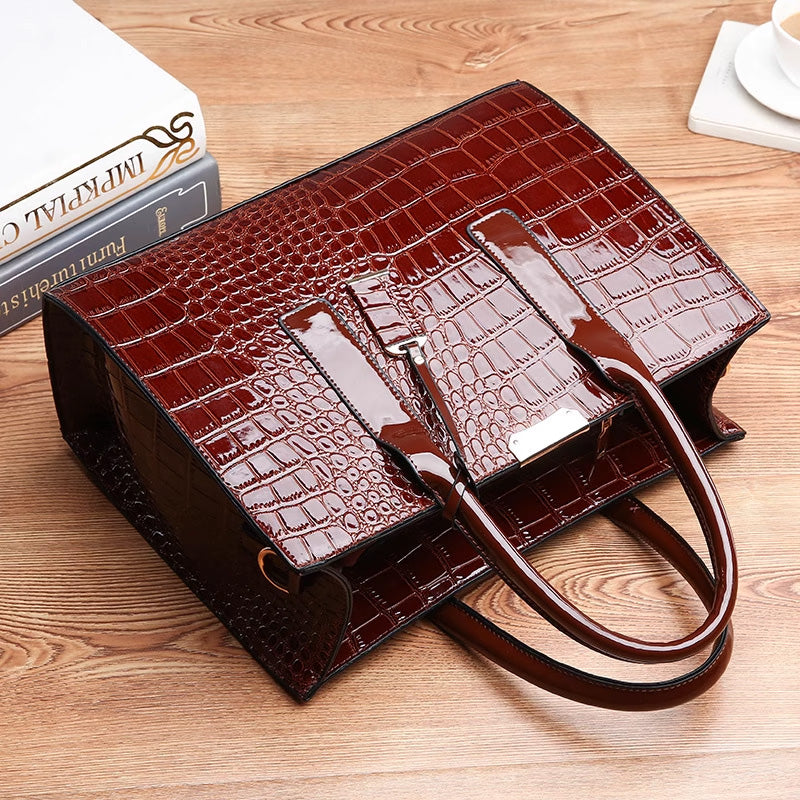 Luxury Croc Pattern Tote Bag