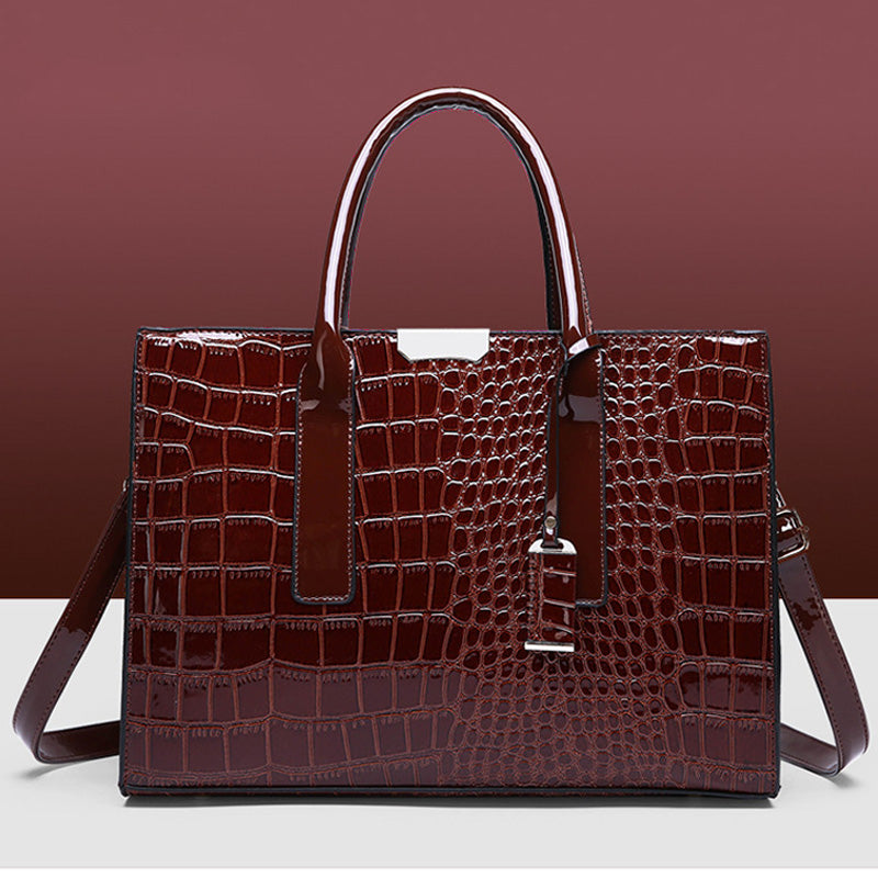 Luxury Croc Pattern Tote Bag - Fesara