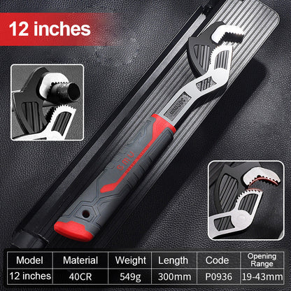 Heavy Duty Adjustable Locking Pipe Wrench Tool