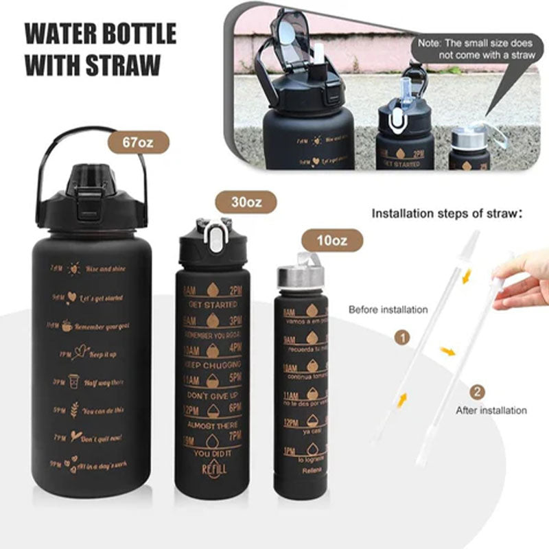Inspirational 3-In-1 Hydration Water Bottle