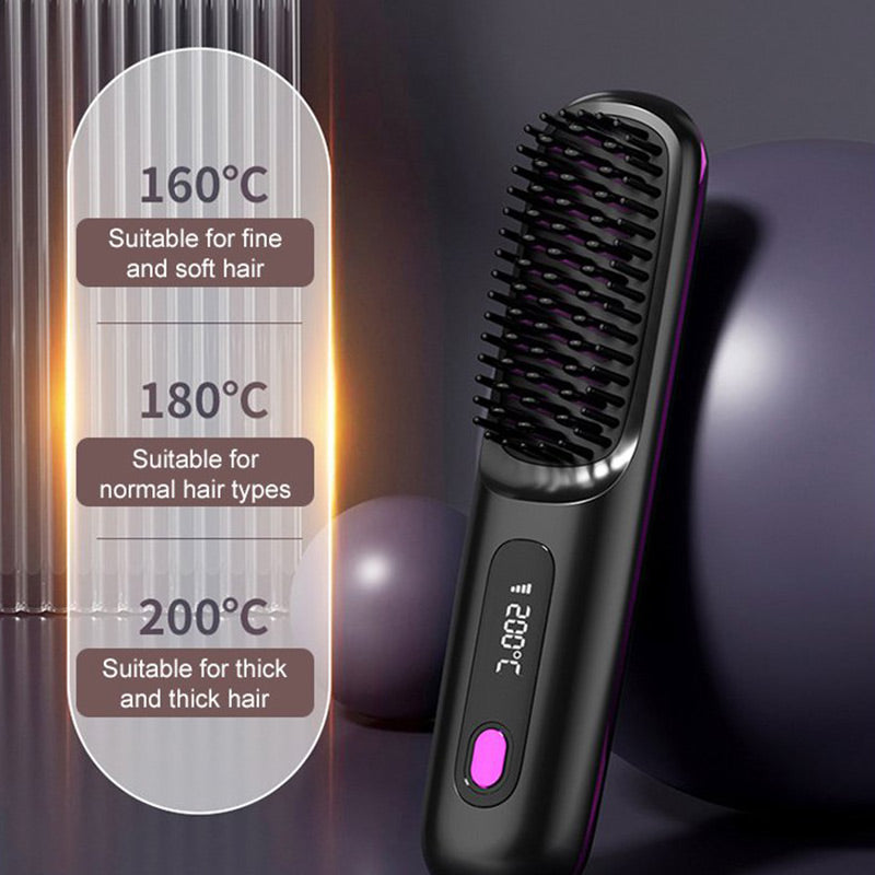 Fast Wireless Ceramic Hair Straightener Comb