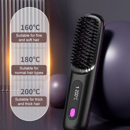 Fast Wireless Ceramic Hair Straightener Comb