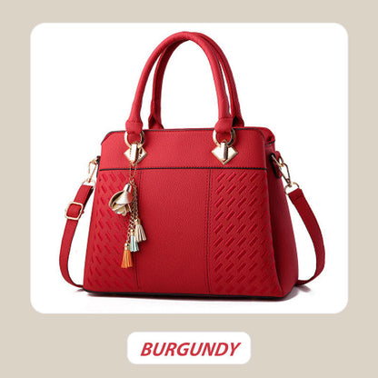 Stylish Women's Handbag with Chain Tassel Detail - Fesara