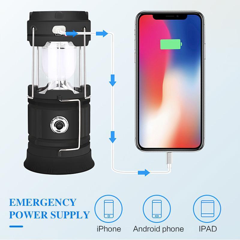 Portable 3-in-1 LED Camp Lantern with Fire Effect