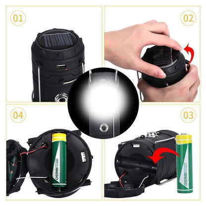 Portable 3-in-1 LED Camp Lantern with Fire Effect