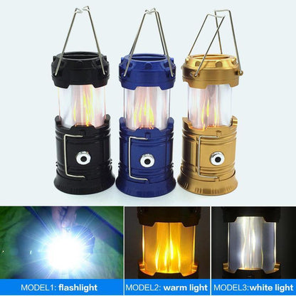 Portable 3-in-1 LED Camp Lantern with Fire Effect