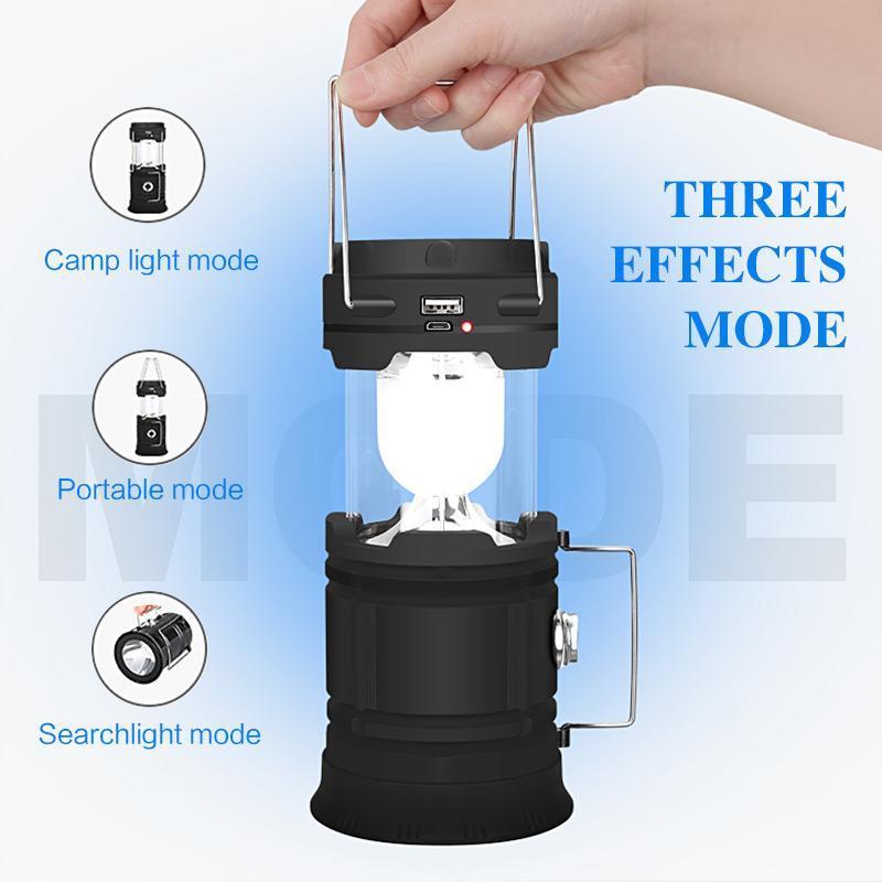 Portable 3-in-1 LED Camp Lantern with Fire Effect