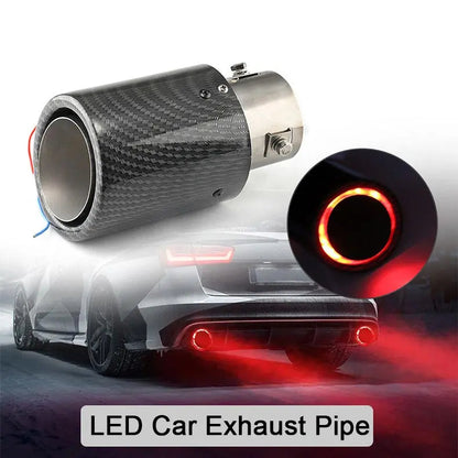 LED Car Exhaust Tip - Carbon Fiber Flame Design