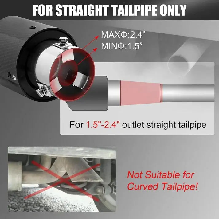 LED Car Exhaust Tip - Carbon Fiber Flame Design