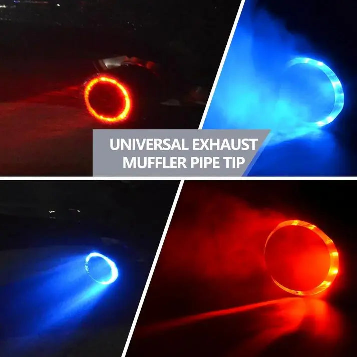 LED Car Exhaust Tip - Carbon Fiber Flame Design