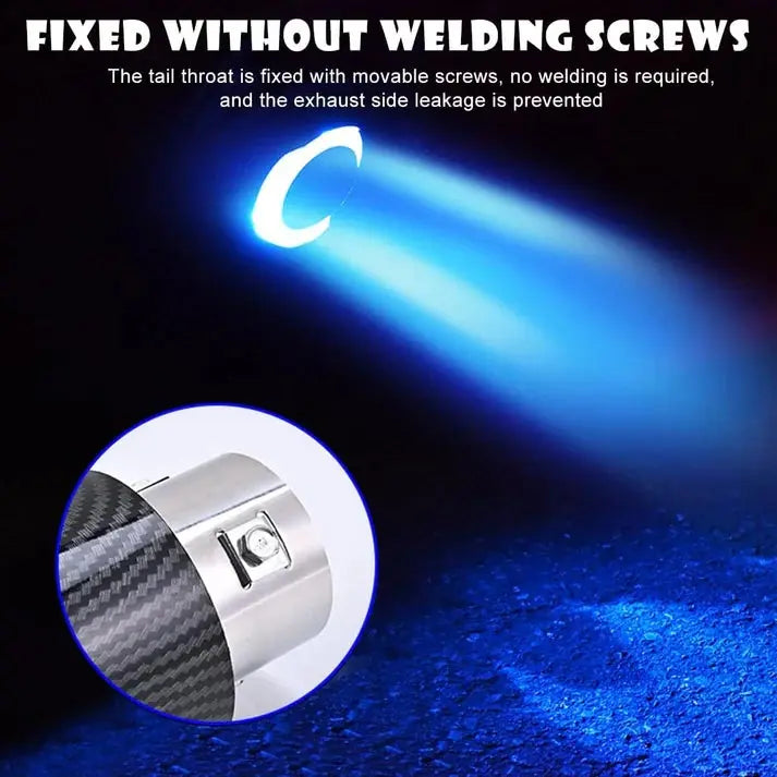 LED Car Exhaust Tip - Carbon Fiber Flame Design