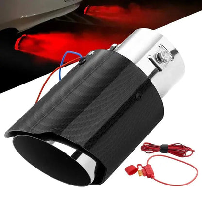 LED Car Exhaust Tip - Carbon Fiber Flame Design