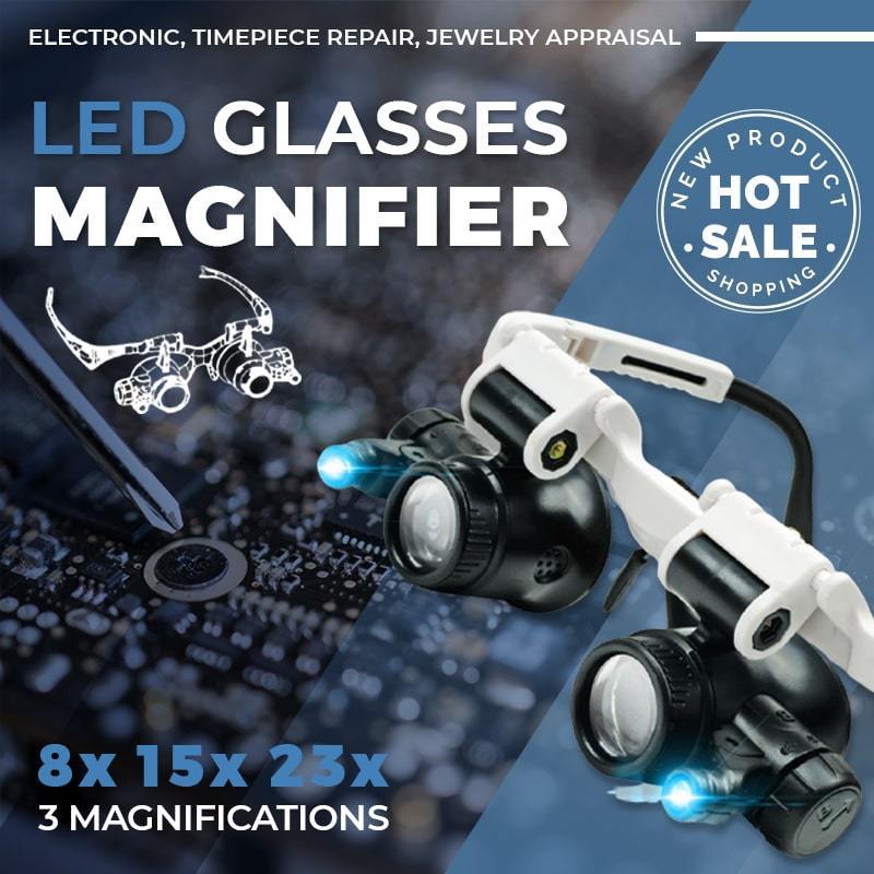Magnifying LED Reading Glasses 8x 15x 23x - Fesara