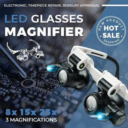 Magnifying LED Reading Glasses 8x 15x 23x - Fesara