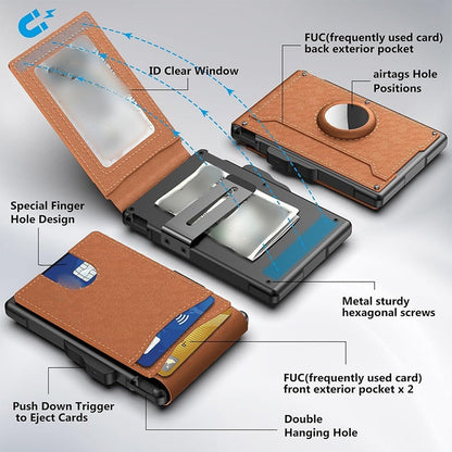 Slim Leather Mens Wallet with Card Holder and RFID Protection