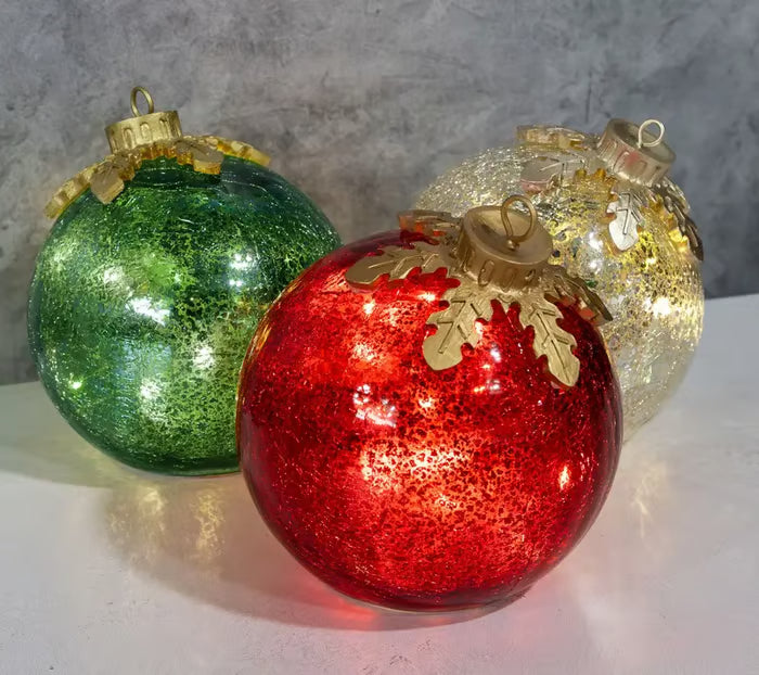 Soft Glow LED Christmas Ornament with Timer - Fesara