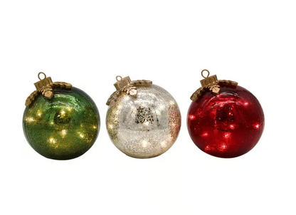 Soft Glow LED Christmas Ornament with Timer
